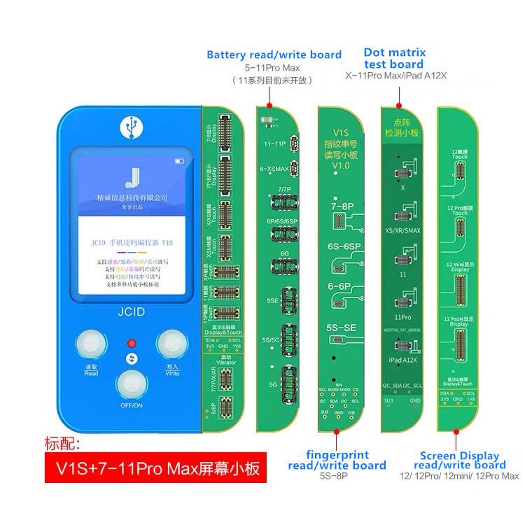 

Cell Phone Repairing Tools JC V1S Light Sensor True Tone Battery Programmer For Ip 12 11 Pro Max 8 8P X Repair Fingerprint Dot Matrix Data R