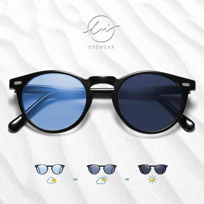 

LM Classic Pochromic TR90 Frame Round Polarized Sunglasses Women/Men Brand Designer Sun Glasses Vintage UV400 Modis Oculos