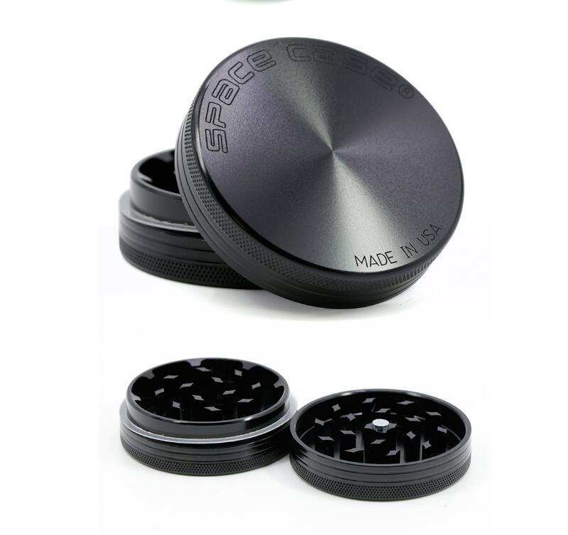 

63mm 55mm 2layers Aluminum space casecigarette detector grinding smoke Tobacco Grinder Fit Dry Herb
