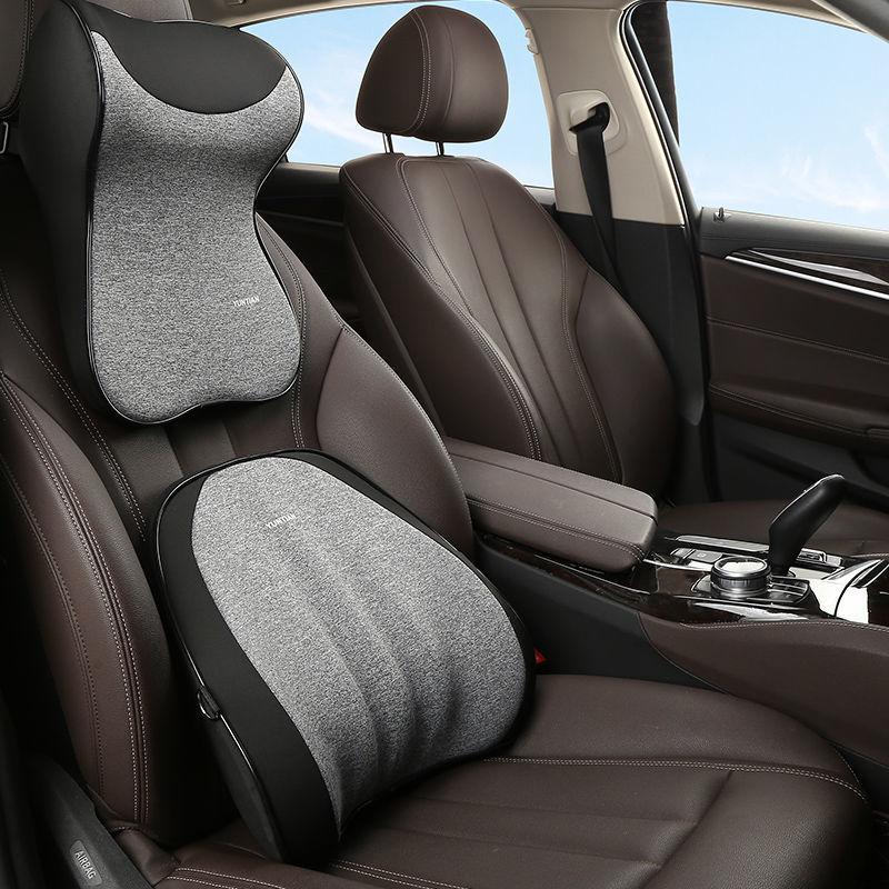 

Seat Cushions Car Headrest Neck Pillow Back Support Memory Foam Pillows Lumbar Cushion Slow Rebound For Accessories Interior