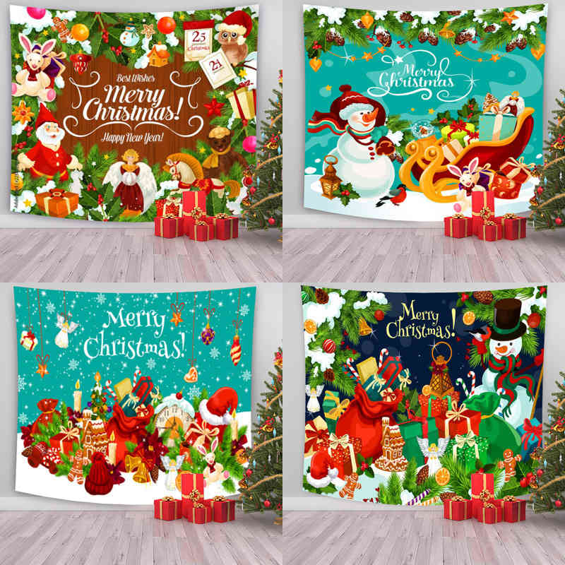 

Christmas tapestry selling decorative background cloth living room decoration Santa Claus hanging cloth