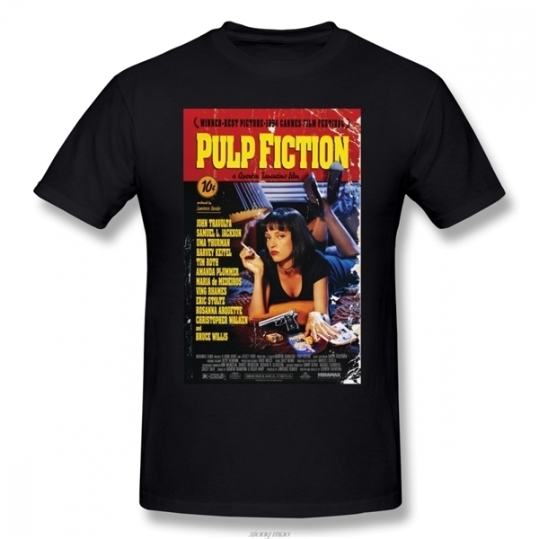 

Pulp Fiction T Shirt Pulp Fiction T-Shirt Short-Sleeve 100 Percent Tee Shirt Funny Streetwear Graphic Man Tshirt L0223, White;black