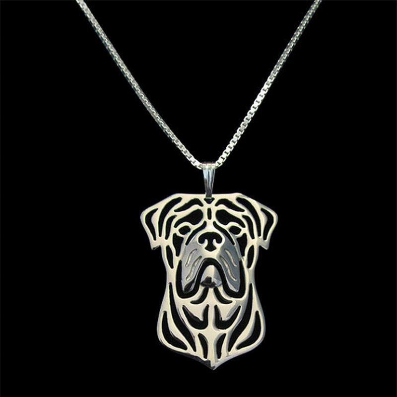 

Pendant Necklaces Women's Bull Mastiff Jewelry Lover's Metal Dog Drop, Silver