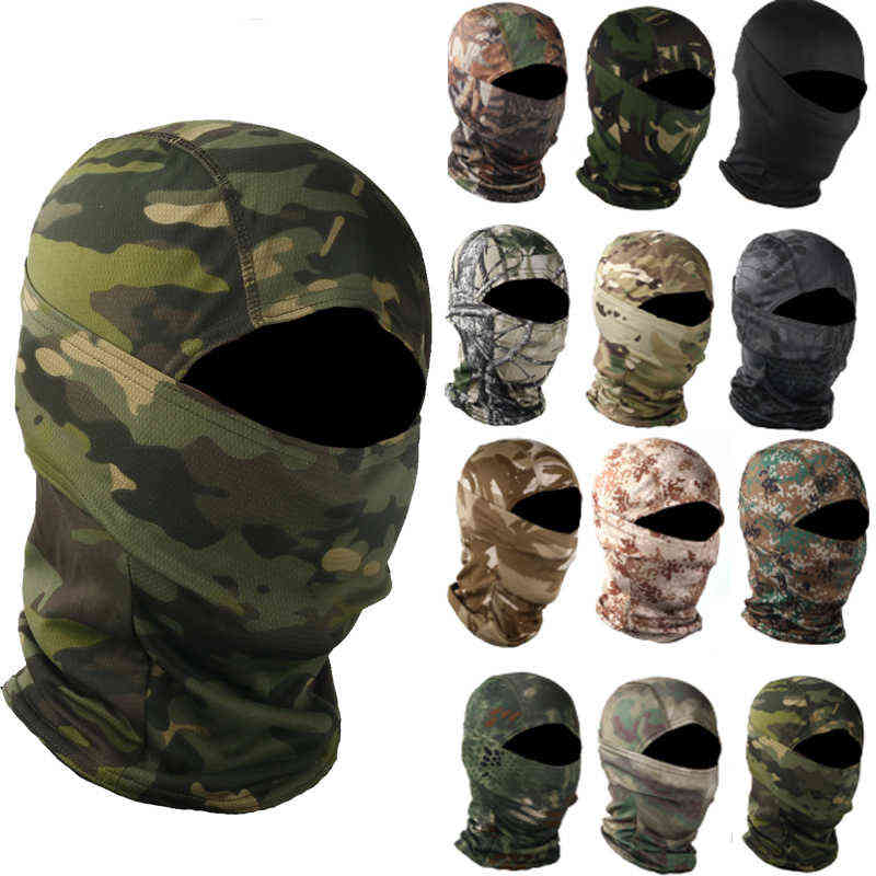 

Military Camouflage Balaclava Outdoor Cycling Fishing Hunting Hood Hat Protection Army Tactical Balaclava Head Face Mask Cover, 12