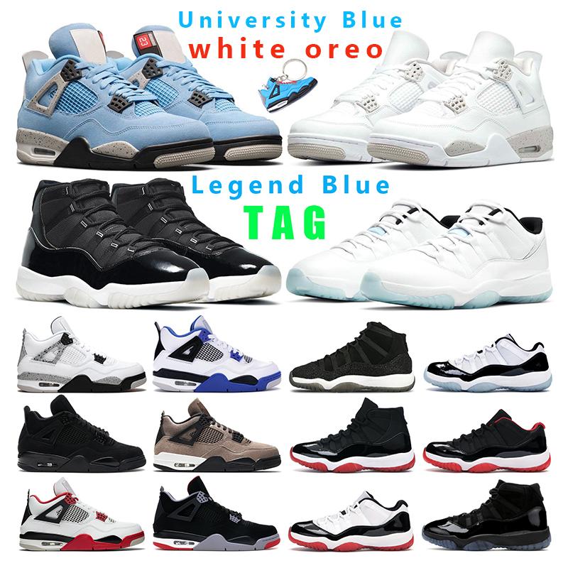 

mens basketball shoes 4s jumpman 4 women White Oreo University Blue Legend Black Cat Fire Red 11s 25th Anniversary sports sneakers trainers