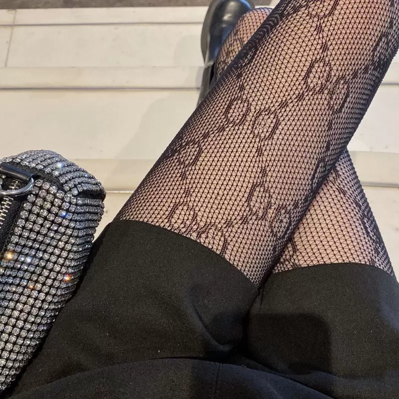 Textile Full Classic Letter Pantyhose Luxury Mesh Silk Stockings Dress Club Night Sexy Tights Lady Elastic Leggings Dance Tights Nightclub Sex Pa-image-750839237