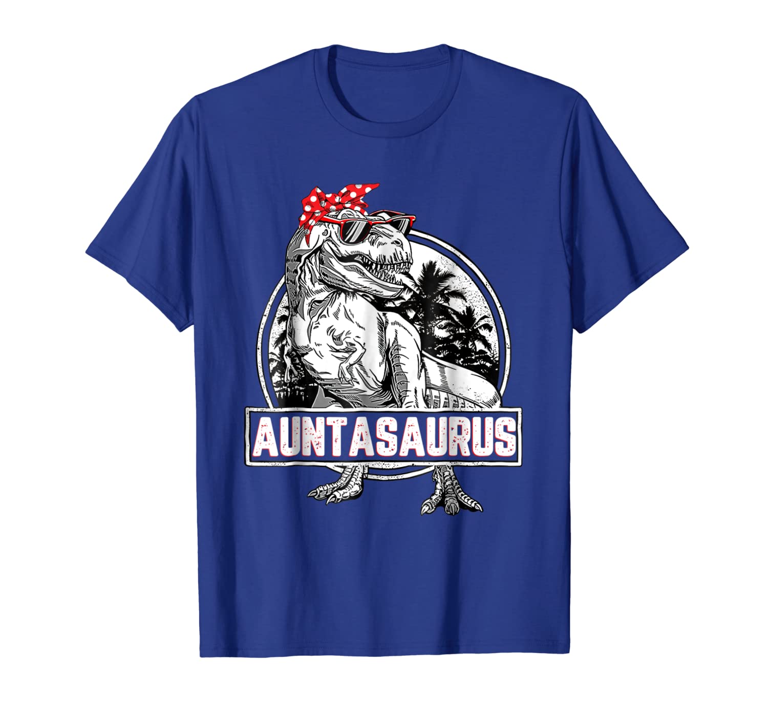 

Funny Aunt Saurus Dinosaur T-Shirt Women Auntie Gift, White;black