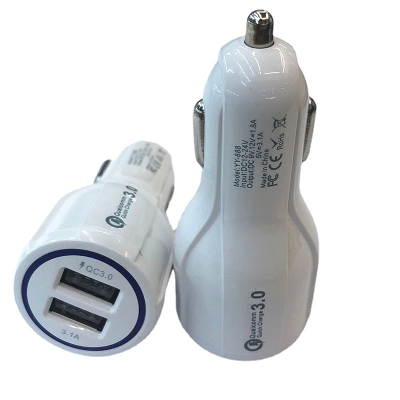 

[Stock in PH]QC3.0 2.5A Car Charger Cigarette Lighter 12-24V Dual USB Ports