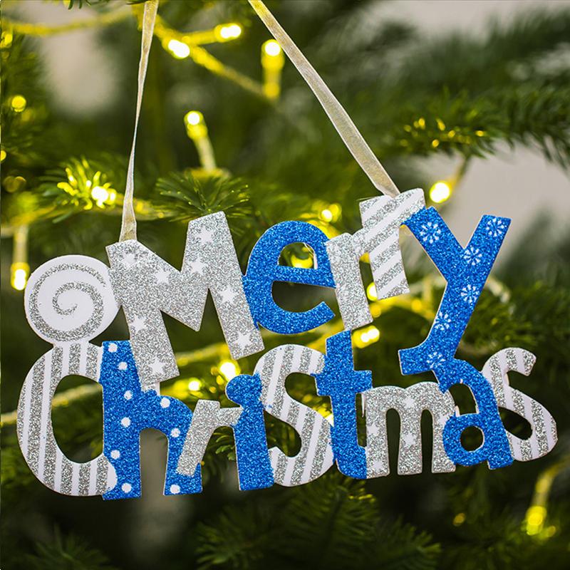 

Christmas Decorations Merry Glitter Letter Card Ornaments For Diy Festival Home Store Door Xmas Tree Window Hanging Decoration