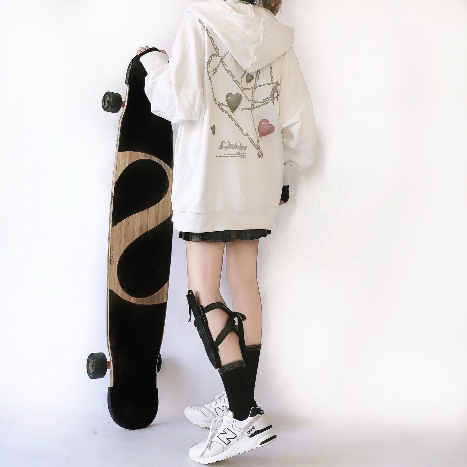 

2021 New Deeptown Hip Hop Moletom Inverno Moda Impresso Feminina Manga Comprida Algodo Streetwear Preto Kpop Zip Up Hoodie Feminino Y7sd, Black