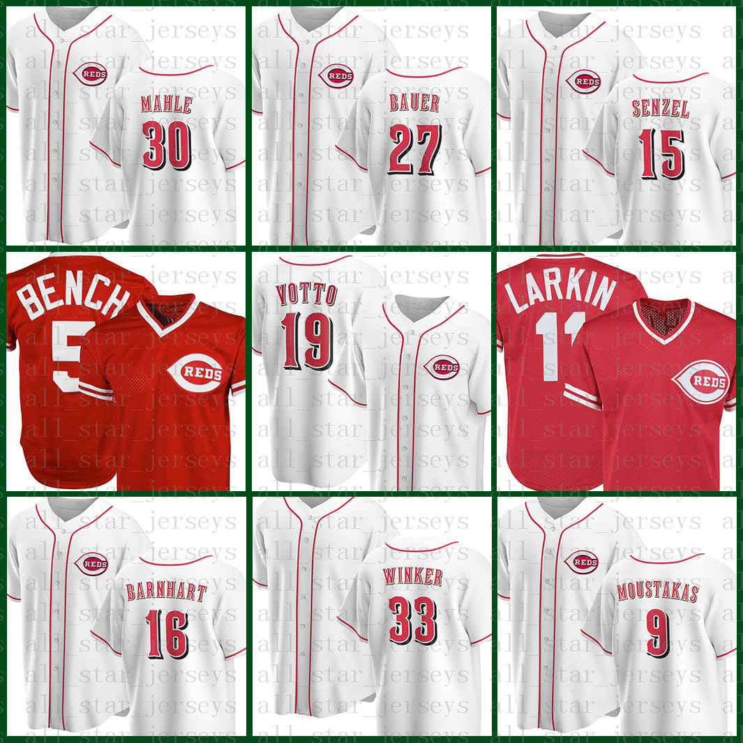 

19 Joey Votto Cincinnati Custom Reds Baseball Jersey Johnny Bench Barry Larkin Matt Kemp Ken Griffey Jr Nick Senzel Tucker Barnhart 1 Muliti, Blue;black