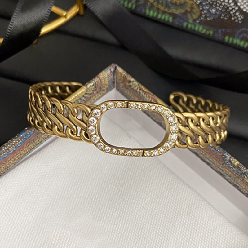 

Brand Bracelets Golden Womens Designer Bracelet Rhinestone Jewelry Luxury Diamonds Ladies Elegant Letter Gold Weote, Black