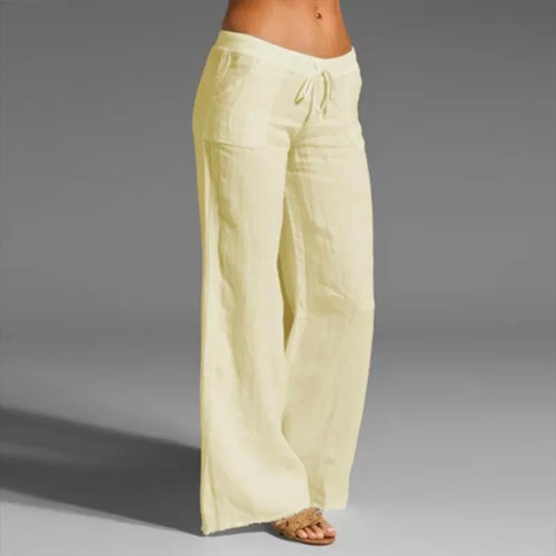 

flared elastic waist solid casual womens pant loose drawstring sports plus size clothing, Black;white