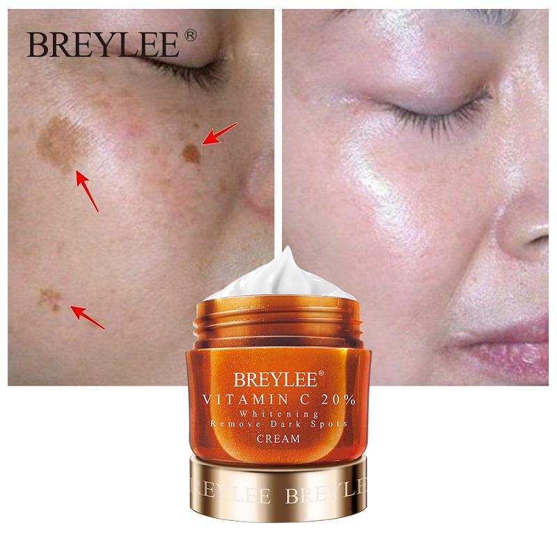 

BREYLEE Vitamin C 20% Whitening Face Cream Repair Fade Freckles Remove Dark Spots Melanin Remover Brightening Facial Skin Care