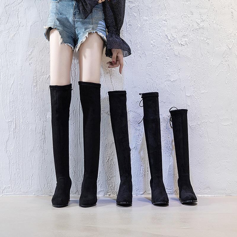 

style slim Small 145-162 elastic over not off knee boots women 2021 new the tube fashion boots, versatile, Height 36cm plush