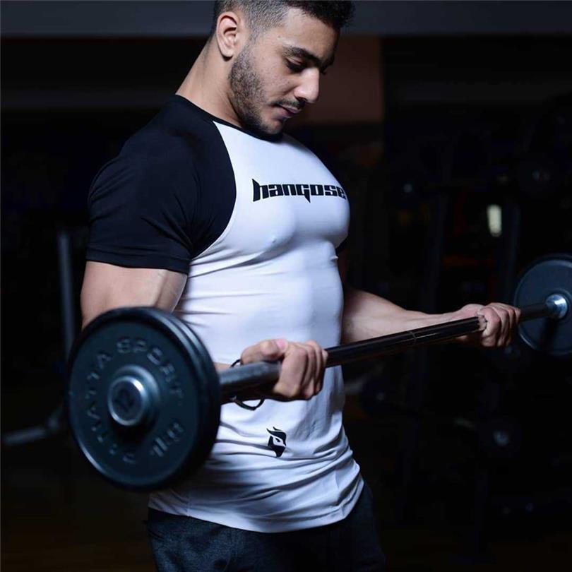 

cotton summer casual men t shirts short sleeved jogger fashion trend, White;black