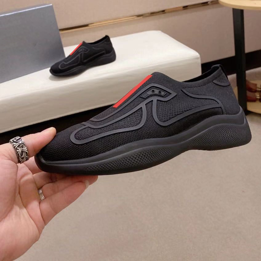 

Men Casual Shoe Bike Knit Sneakers Designer Shoes White Black Heat-bonded Fabric Trainers Mesh Slip-on Trainer Outdoor Runner Shoe With Box US11.5 NO294, Color 1