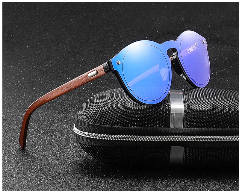 

Vintage Wood Sunglasses Women Men Bamboo Blue Mirror Sun Glasses UV400 Sport Eyewear Dropshipping 1582