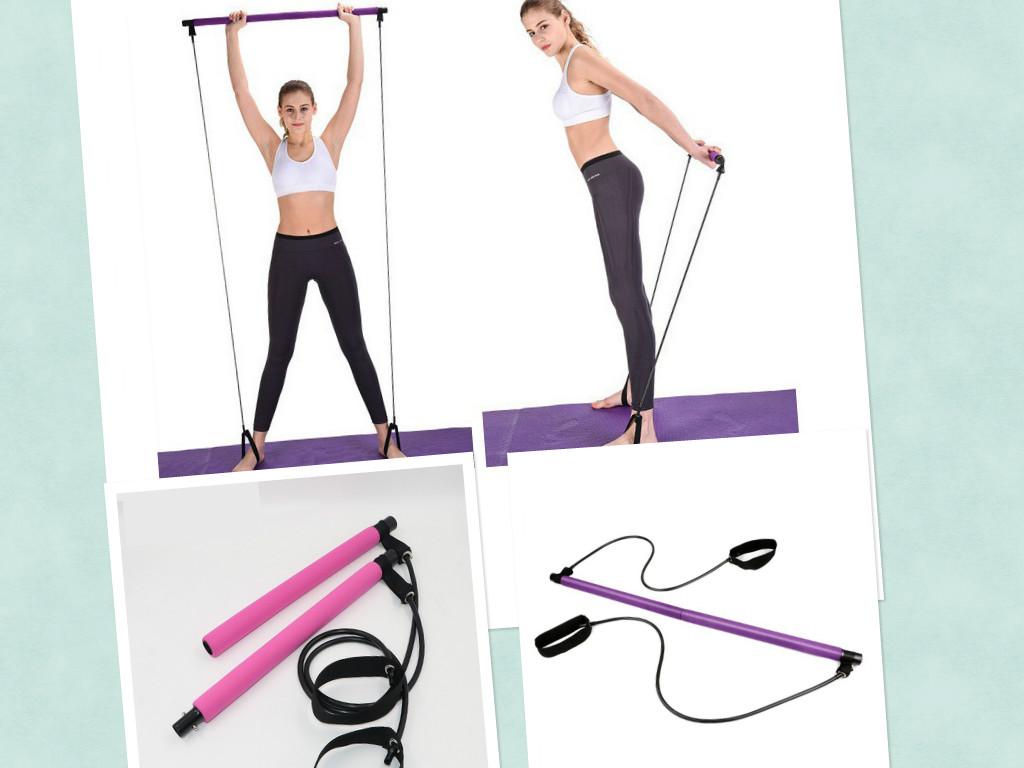 

Pull Rods Portable Home Yoga Gym Body Abdominal Resistance Bands for Pilates Exercise Stick Toning Bar Fitness Rope Puller