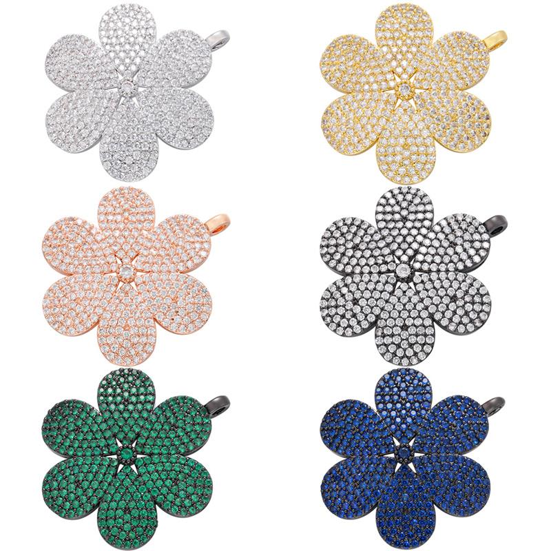 

Charms ZHUKOU 2021 Big Flower Pendant For DIY Handmade Earrings/necklaces Jewelry Making Accessories Wholesale VD872, Bronze;silver