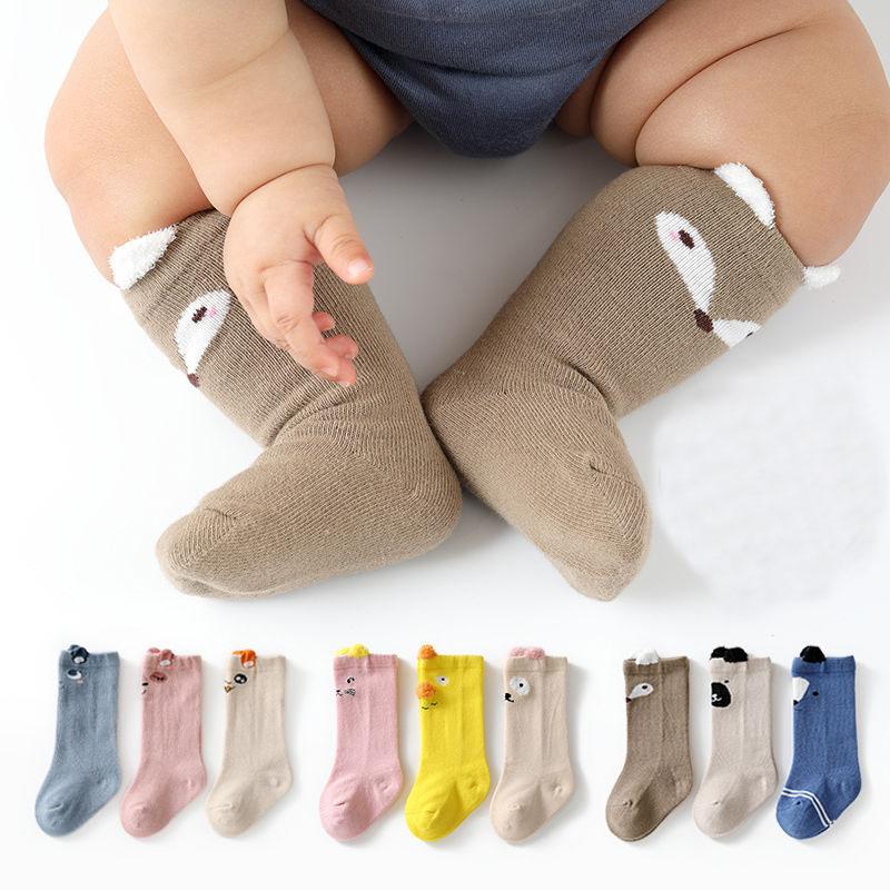 

3 Pairs/set Unisex Baby Socks For Toddler Newborn Kids Infants Winter Long Leg Warmers Cartoon Animal Pattern Boy Girl Socks, Customize