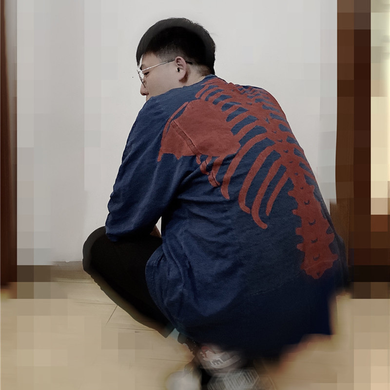 

2021 New Thick Stitching Oversize T-shirt Men Women Bone Printing Embroidery t Shirts Kapital Tee Vkpv