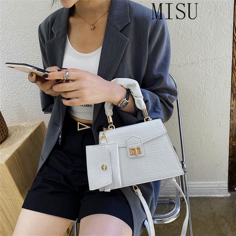 

2 Pcs/set Fashion Stone Pattern Small PU Leather Cross Body Bags For Women Elegant Travel Chain Crossbody Shoulder Handbags, Black