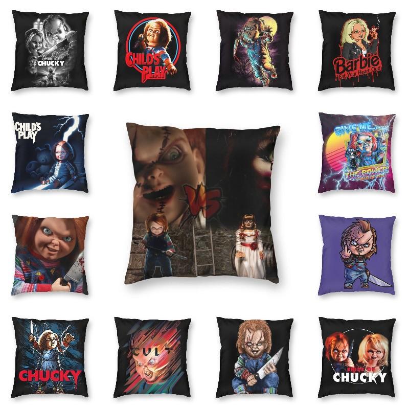 

Cushion/Decorative Pillow Chucky Vs Annabelle Cushion Cover Double-sided 3D Printing Horror Movie Theme Throw Case For Car Fashion Pillowcas, White22