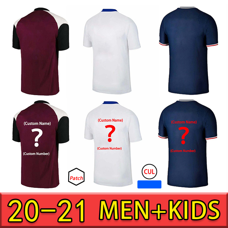 

20 21 Thai MBAPPE KEAN soccer jersey VERRATTI 2020 2021 MARQUINHOS KIMPEMBE DI MARIA football Jersey soccer tops men shirt and kids sets, Away patch 1
