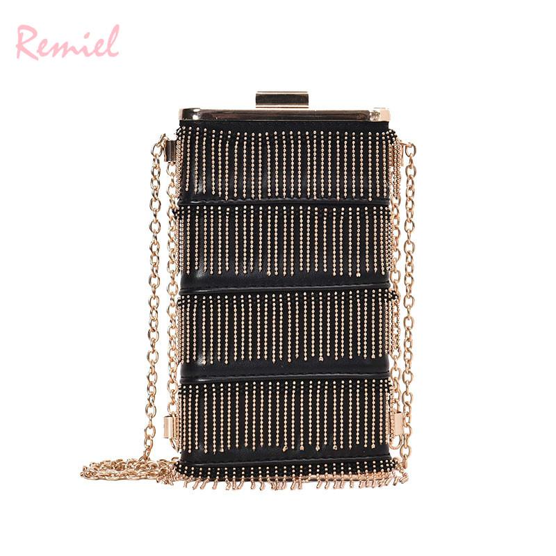 

Mini Square bag 2021 Fashion New Quality PU Leather Women's Designer Handbag Tassel Chain Shoulder Messenger Bags, Black