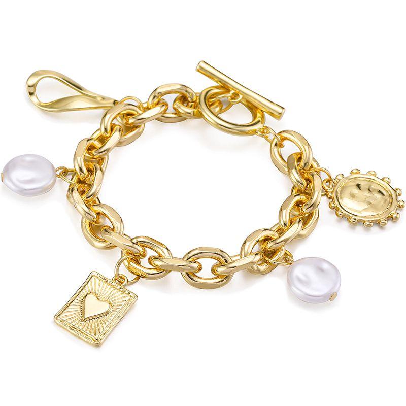 

Link, Chain RUIJIA DUSK European And American Fashion Personality Bracelet Female Love Sun Pearl Pendant