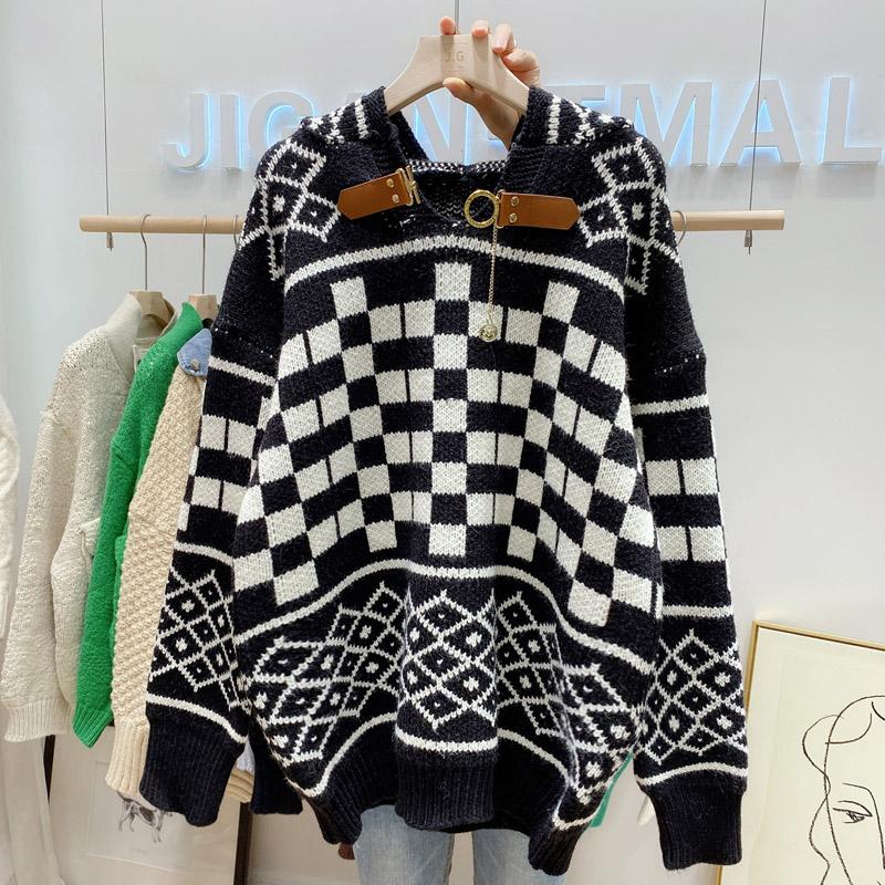 

Women's Sweaters Nomikuma 2021 Autumn Winter Women Korean Chic Sweet Japanese Sueter Mujer Vintage Elegant Jumpers Femme, Black