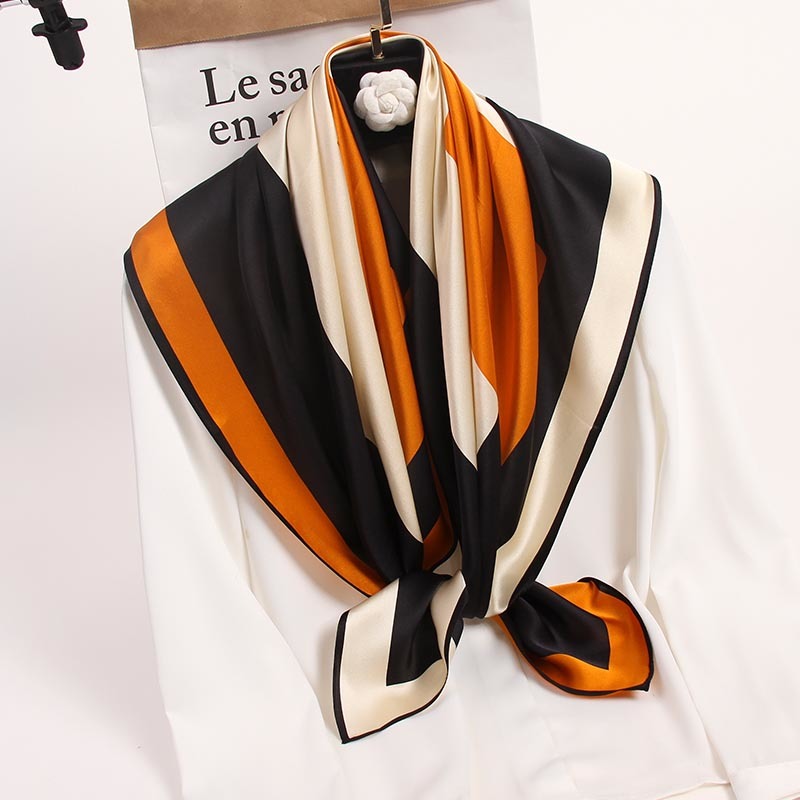 

Women 100% Real Square Scarf 88*88cm Pure Natural Silk Scarves Shawls Wraps Pashmina Muffler Foulard Femme Luxury Kerchief