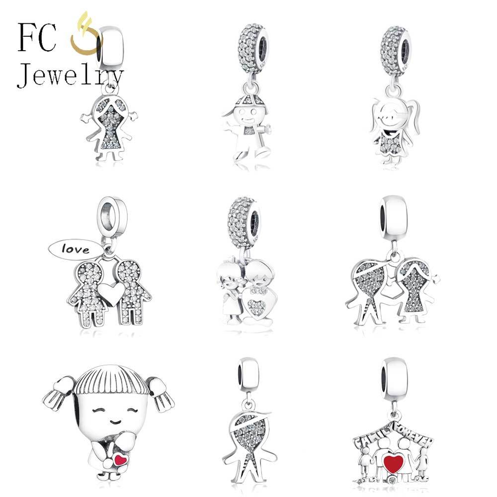 

Fit Original Charms Bracelet 925 Sterling Silver Baby Boy or Girl Pendant Dangle Charm Bead DIY Jewelry Berloque Q0531