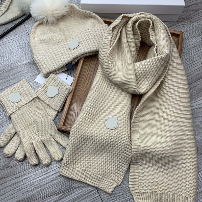 

Wool hat scarf gloves three-piece suit street fashion scarfs men and women designer fit winter top quality towel