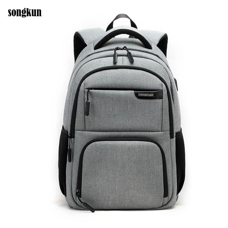 

2021 Songkun Laptop Backpack Men Women Bolsa Mochila for 15.6 Inch Notebook Computer Rucksack School Bag Backpack for Teenagers, Black