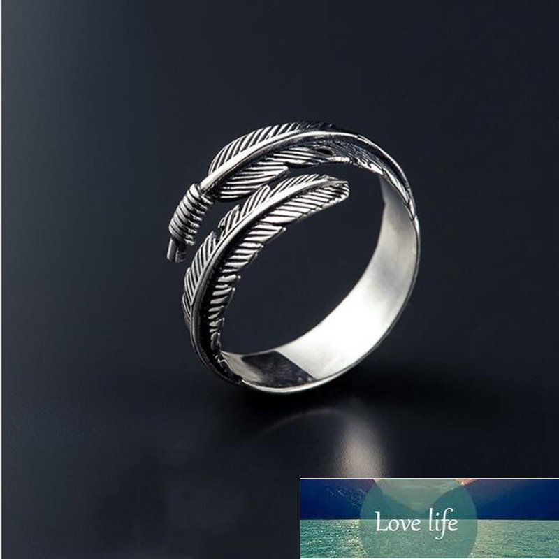 

Retro High-quality 925 Sterling Silver Jewelry Thai Silver Not Allergic Personality Feathers Arrow Opening Rings SR239 Factory price expert design Quality Latest