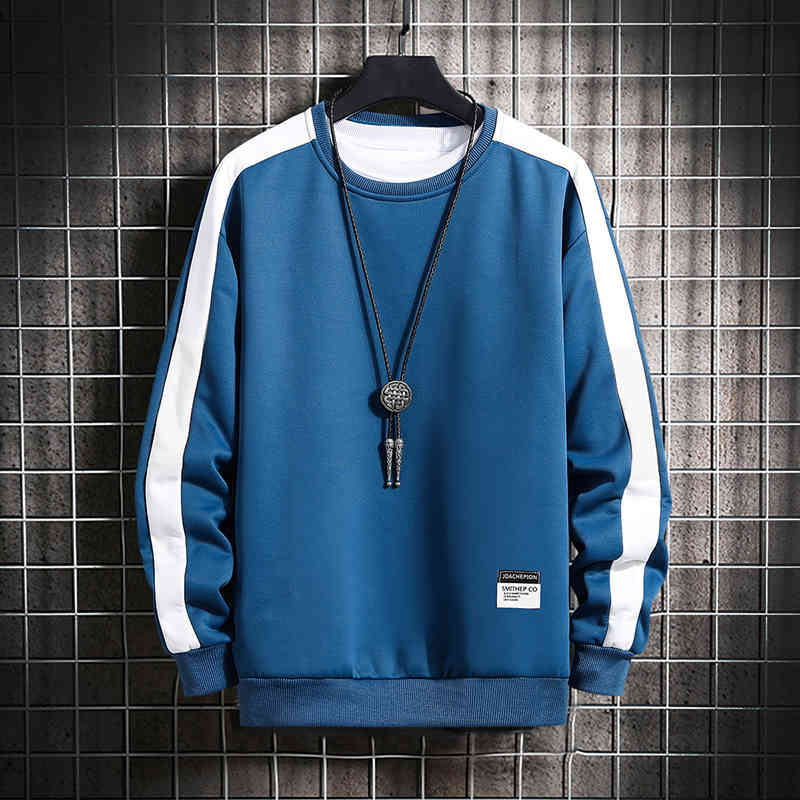 

2021 New Spring Autumn Solid Color Casual Mens Sweatshirts Men's Fashion Harajuku Streetwear Hoodi Sweatshirt Tops, Black