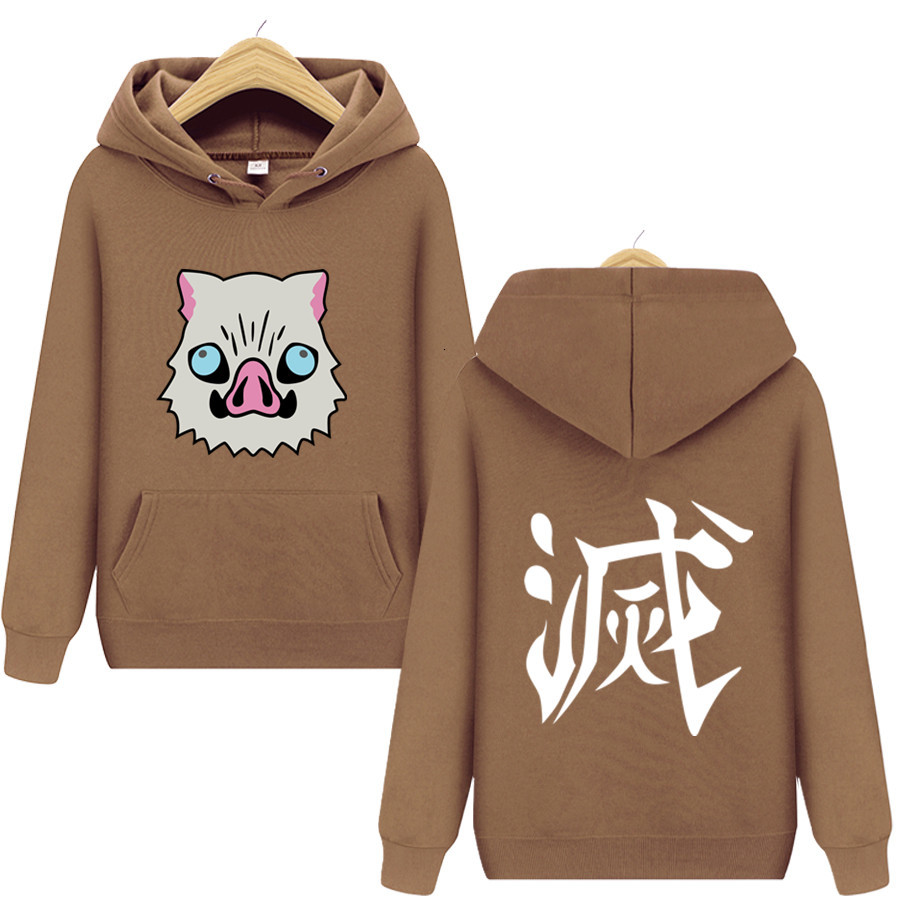 

Men's Hoodies & Sweatshirts Autumn winter Latest Japanses Anime Costume Demon Slayer Kisatsutai Inosuke Boar Mask Printing Harajuku Sweatshirt 2208, Purple2