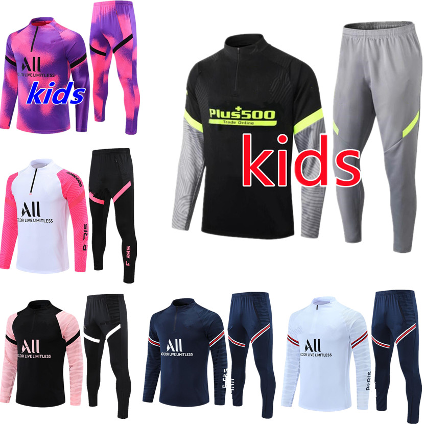 

20 21 22 Paris kids tracksuit jerseys jacket MBAPPE soccer suit 2021 2022 child training suits chandal futbol football set