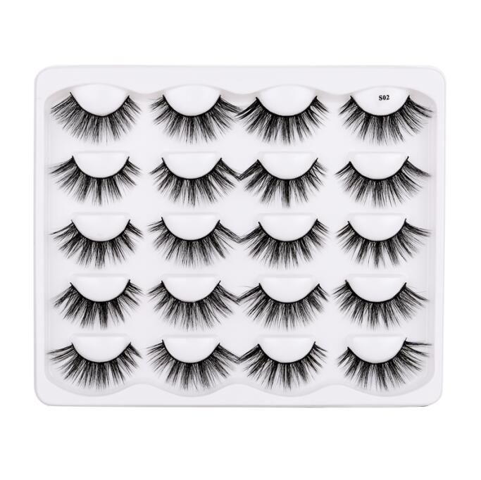 Handmade Thick 10 Pairs Fake Lashes Set Natural Long Soft Crisscross 3D False Eyelashes Extensions Eye Makeup Accessories 11 Models DHL Free-image-657634488