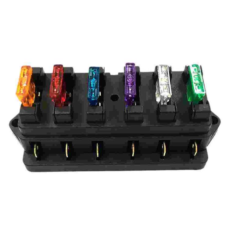 

Interior Decorations Straight Row 6 Way Low Voltage Fuse Holder Automotive DC Refit Box Car Accessories