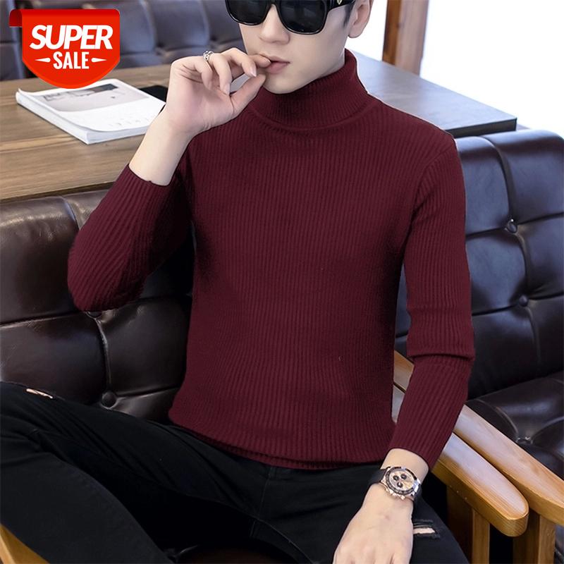 

2020 Winter New Men's Turtleneck Sweaters Black Sexy Brand Knitted Pullovers Men Solid Color Casual Male Sweater Autumn Knitwear #2H19, White;black