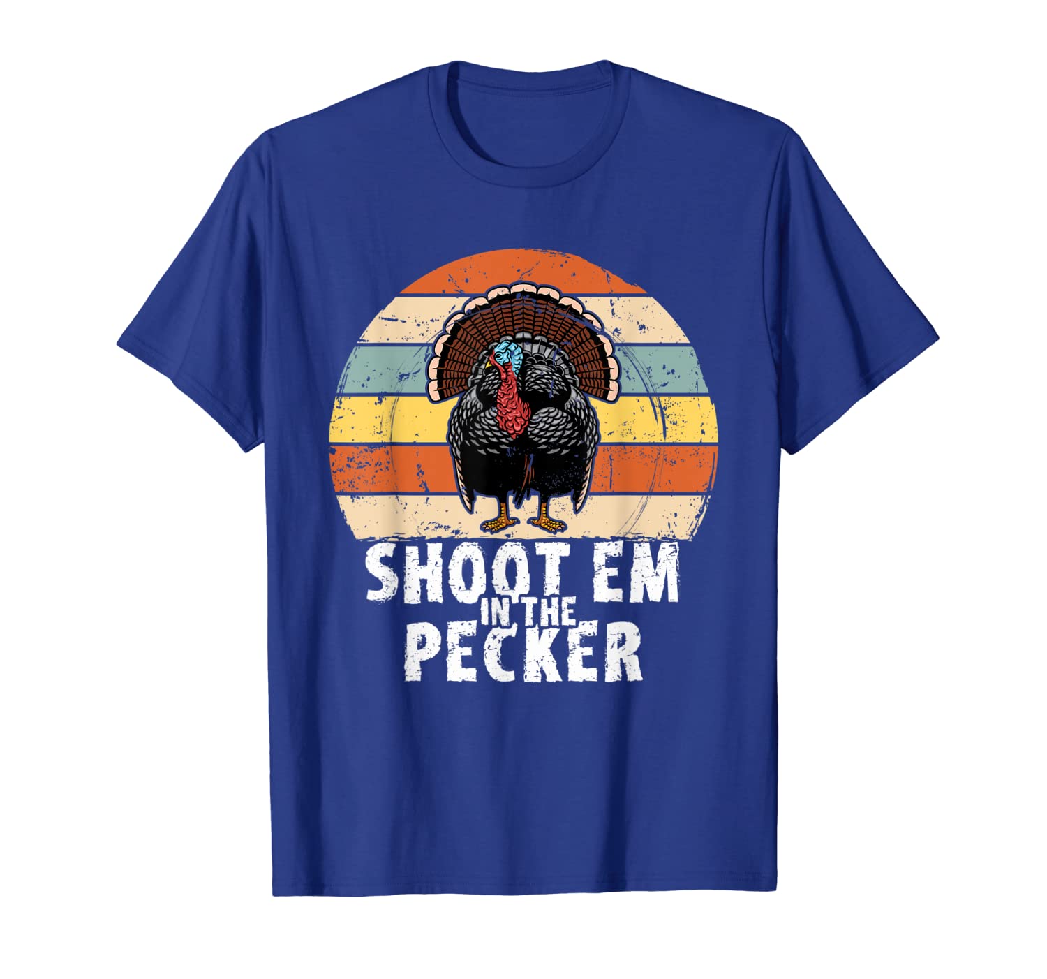 

Shoot Em In The Pecker Turkey Hunting Shirt Vintage, White;black