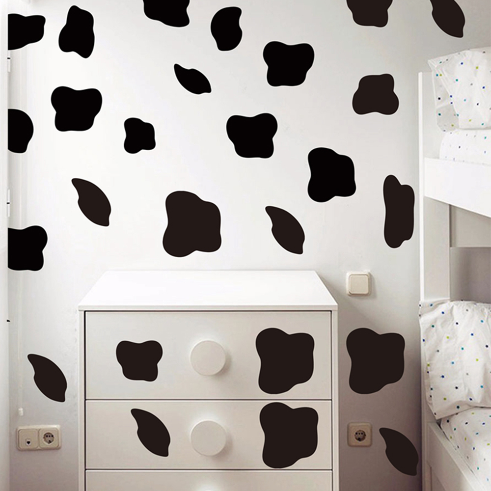 

50Pcs Cow Spot Polka Dot Wall Sticker Bedroom Refrigerator Cute Print Spot Dot Wall Decal Fridge Kids Room T200915 210308