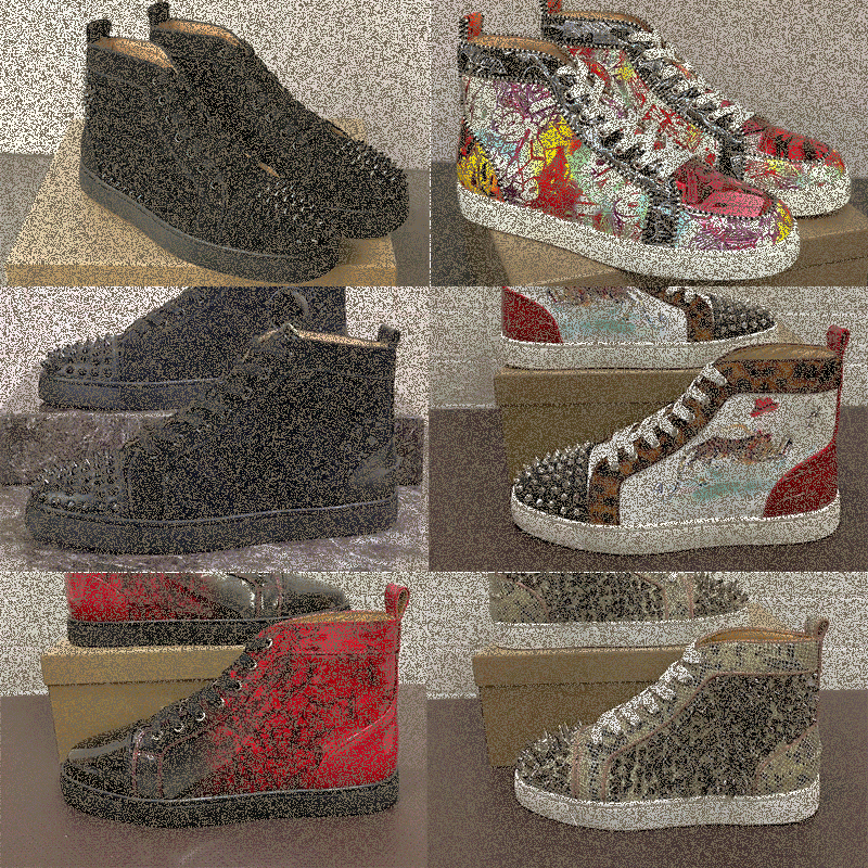 

2020 Men Women Casual Shoes Red Bottom Studded Spikes Fashion Platform Insider Sneakers Black Red White Silver Leather High Boots M9sp#, Customize