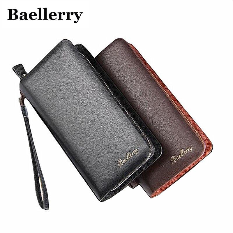 

Wallets Seagloca Zipper Men Clutch Bag With Card Holder Casual Long Business Male Coin Purse Phone Pocket, Black