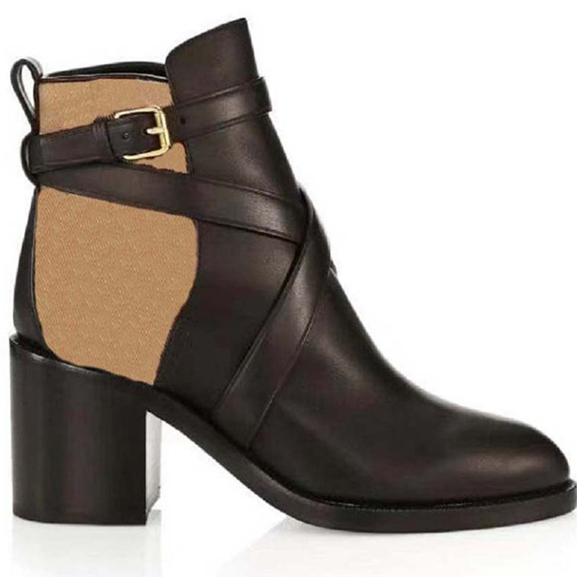 

2021 Sell Well Classic Fashion Ankle Boots Cowskin head women Boots female martin casual wild non slip leather women boots 01, Black