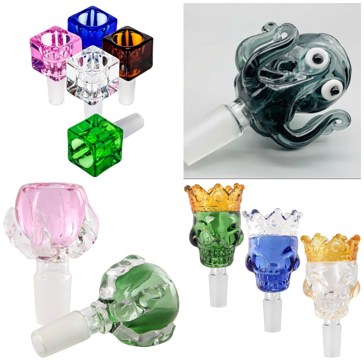 

High Quality Color Glass Bowl for Glass Bong Glass Water Pipe Tobacco pipe by epackage free shipping