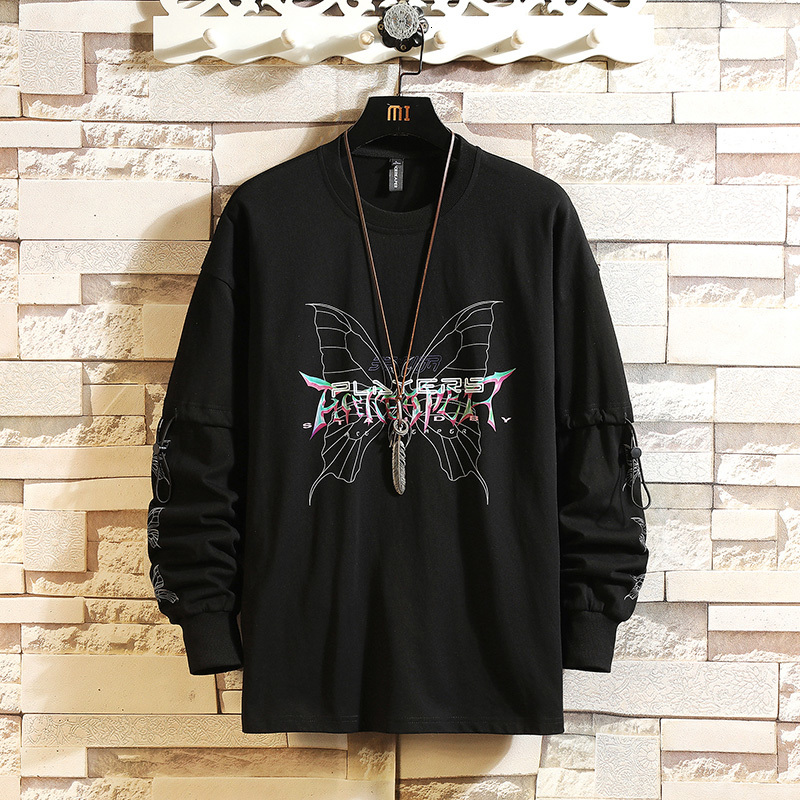 

Long Sleeves Men's Print White Black Patchwork Tshirts 2021 New Spring Autumn Clothes Hip Hop T-shirt Top Tees Nj4o, Hx1192 3